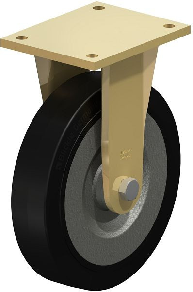 Blickle BS-SE 250K Stahlgeschweißte Schwerlast-Bockrolle, Elastik-Vollgummi, Schwarz, 44115