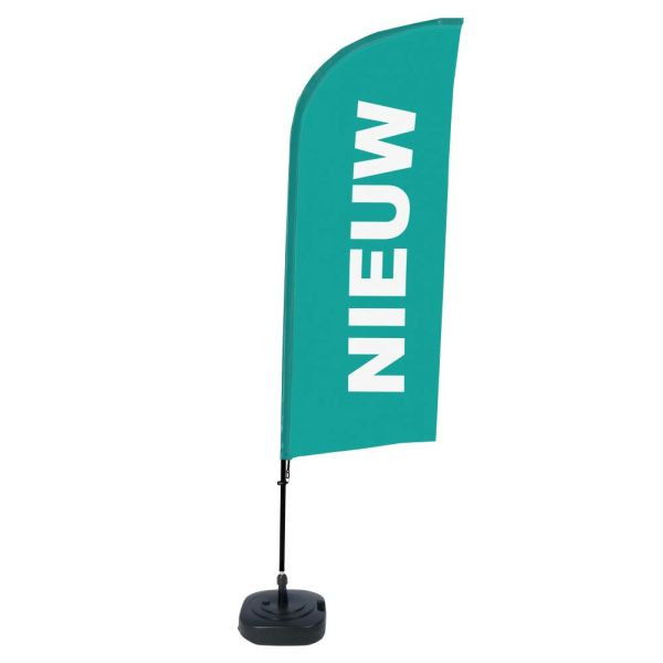 Showdown Displays Beachflag Alu Wind Komplett-Set Neu Türkis Niederländisch, BFAW310-WT21-I82