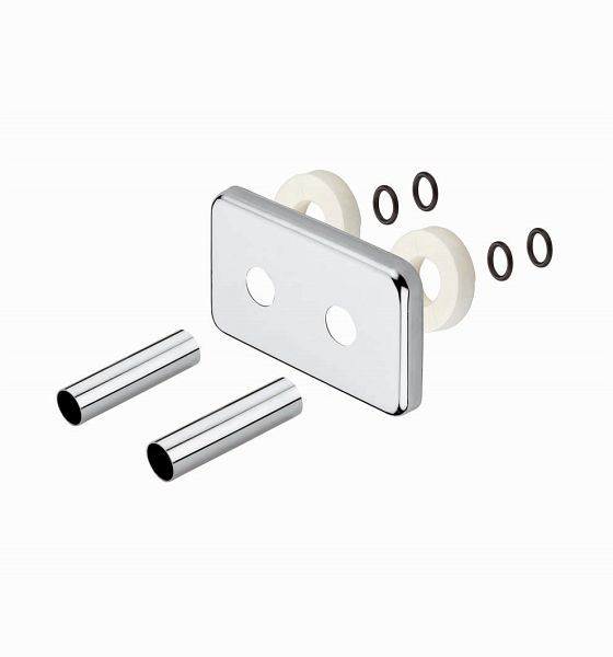 Sanotechnik Abdeckrosette eckig Chrom zu Badezimmer-Heizkörper mit Abdeckkappe, BZ004