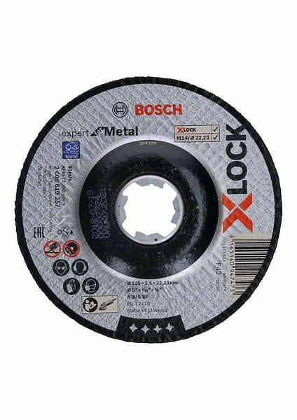 Bosch Trennscheibe X-LOCK gekröpft Expert for Metal A 30 S BF, 125 x 22,23 x 2,5 mm, VE: 25 Stück, 2608619257