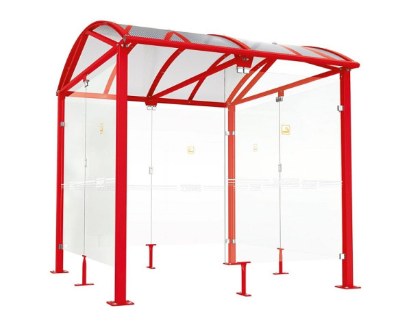 Procity Raucherunterstand Klassik "L"- Tiefe 2690 mm, Farbe RAL 3020, Maße: Breite 2500 x Höhe 2768 x Tiefe 3023 mm, 529520.3020