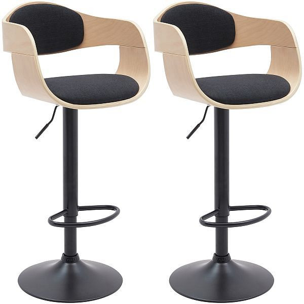 CLP Barhocker Kingston B Stoff, natura/schwarz, VE: 2 Stück, 323994