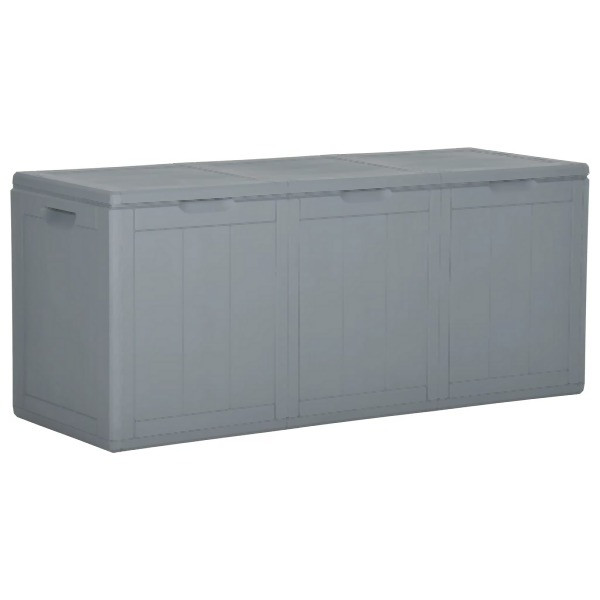 vidaXL Garten-Aufbewahrungsbox 270 L Grau PP Rattan, UV-beständig, 151235