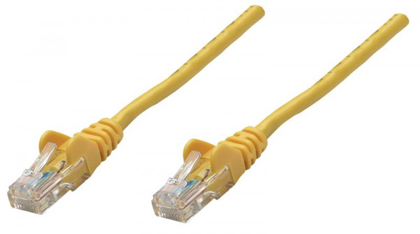 INTELLINET Netzwerkkabel, Cat5e, U/UTP, CCA, RJ45-Stecker/RJ45-Stecker, 0,25 m, gelb, 737333
