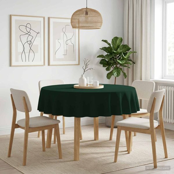 vidaXL Tischdecke 5 stk. Rund Dunkelgrün Ø 180 cm Polyester, 42040263