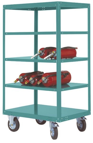 Manuflex Etagenwagen TRANSOMOBIL, mit 500 kg Tragkraft, HxBxT: 1795 x 1000 x 700 mm, wasserblau, TT4263.5021