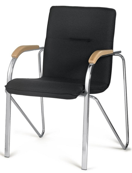 Deskin Besucherstuhl ARKAS, 4-Fuß Gestell verchromt, Bezug Stoff Delta1, Farbe schwarz, 224273