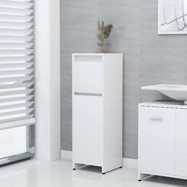 vidaXL Badezimmerschrank Weiß 30x30x95 cm Holzwerkstoff, 802660