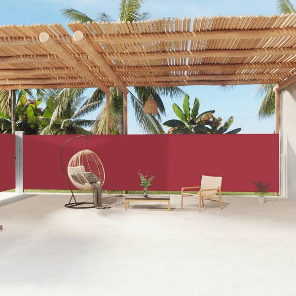 vidaXL Seitenmarkise Ausziehbar Rot 180x1200 cm, 318077