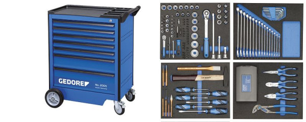 GEDORE Werkzeugwagen mit 147-teilig Werkzeugsortiment, 2980282