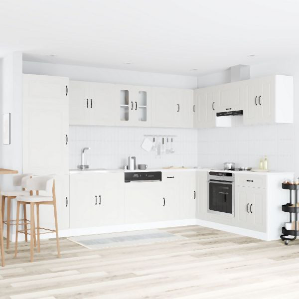 vidaXL Küchenschrank "Kalmar" mit Doppelwaschbecken Weiß Holzwerkstoff, 3315001