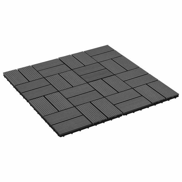 vidaXL Terrassenfliese 22-teilig Schwarz 30 x 30 cm WPC, 3444839