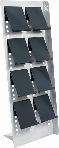 helit Bodendisplay Set "the info tower" 8 x DIN A4, lichtgrau / anthrazit, H6814299