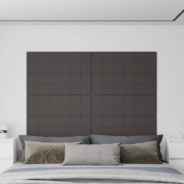 vidaXL Wandpaneele 12 Stück Dunkelgrau 90x30 cm Stoff 3,24 m², 344116