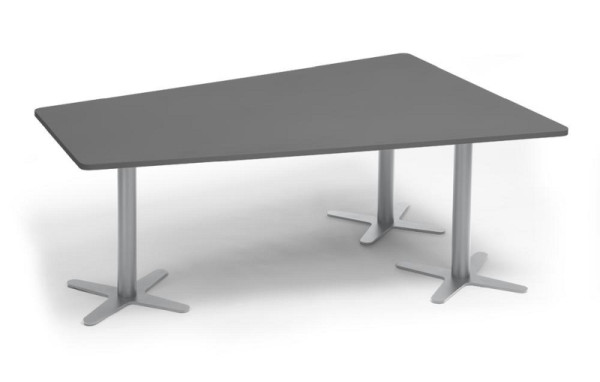 Deskin Konferenztisch DUBLIN, Dekor: Anthrazit, Gestellfarbe: Alusilber RAL 9006, BxHxT: 2000 x 735 x 1410 mm, 330274