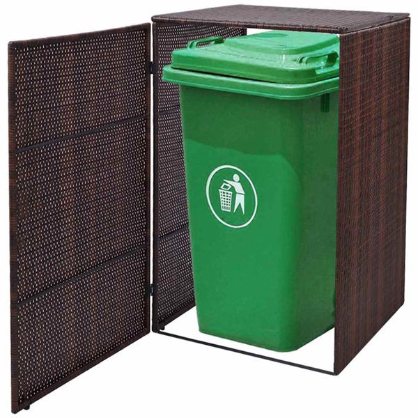 vidaXL Mülltonnenbox Braun 76 x 78 x 123 cm Pulverbeschichteter Stahl, 41941