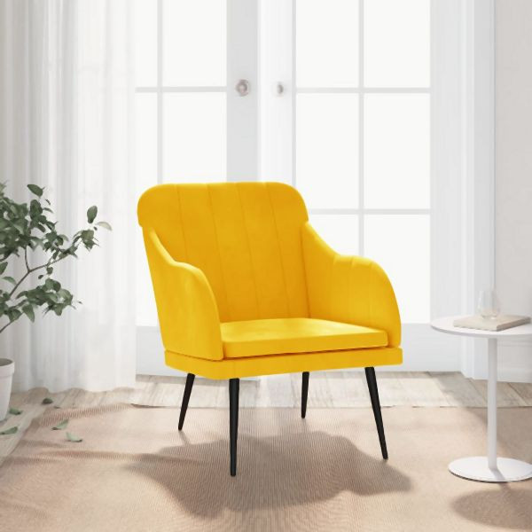 vidaXL Sessel Gelb 63x76x80 cm Abmessung Samt, 351460, 8720845676667