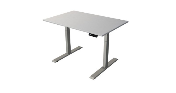 Kerkmann Steh-/Sitztisch B 1200 x T 800 mm, silber, elektrisch höhenverstellbar von 630 - 1270 mm, lichtgrau/silber, 10275911