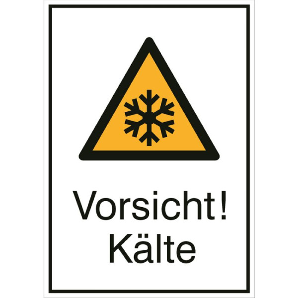 Stein HGS Kombischild mit Warnzeichen und Zusatztext, Vorsicht! Kälte, 21.0447
