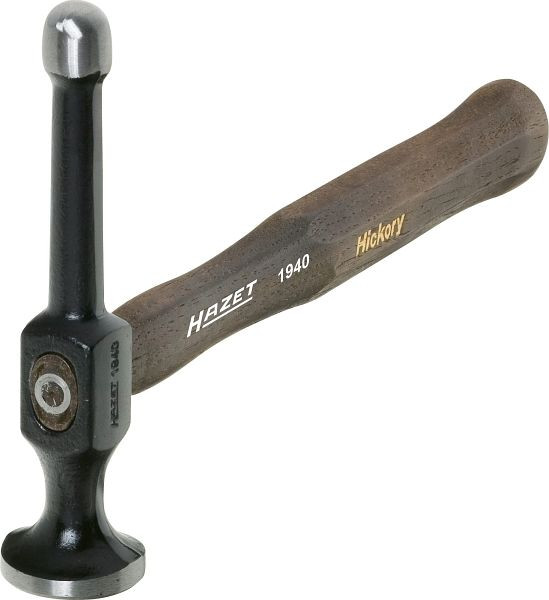 Hazet Ausbeul-Hammer, Schlicht- und Treibhammer, 160 mm, Runde Bahn und Kugel, HICKORY-Stiel, Abmessungen / Länge: 309 mm, 1940