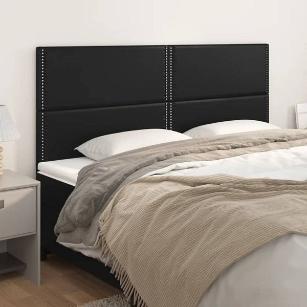 vidaXL Kopfteile 4 Stück Schwarz 90x5x78/88 cm Kunstleder, 3116294