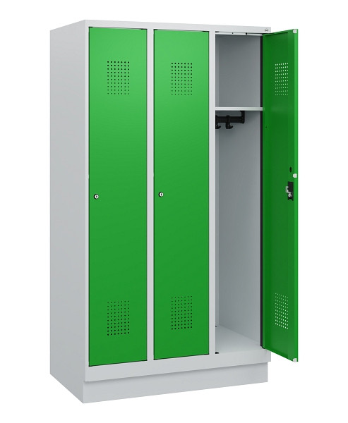 C+P Spind Evolo PLUS, Sockel, 3 Abteile, 1630x900x500mm, 7035/6037, Zylinderschloss, 0490205-30 S10038