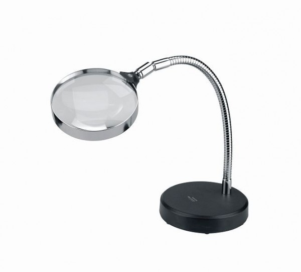 Schweizer Arbeitsstandlupe Tischfuß, 2x/Ø120mm, bikonvex, 31012