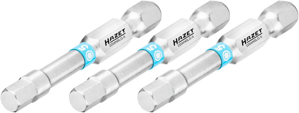 Hazet Bit, Sechskant massiv 6,3 (1/4 Zoll), Innen-Sechskant Profil, 5 mm, Anzahl Werkzeuge: 3, Lange Ausführung, Schlüsselweite: 5 mm, 2204NSLG-5/3