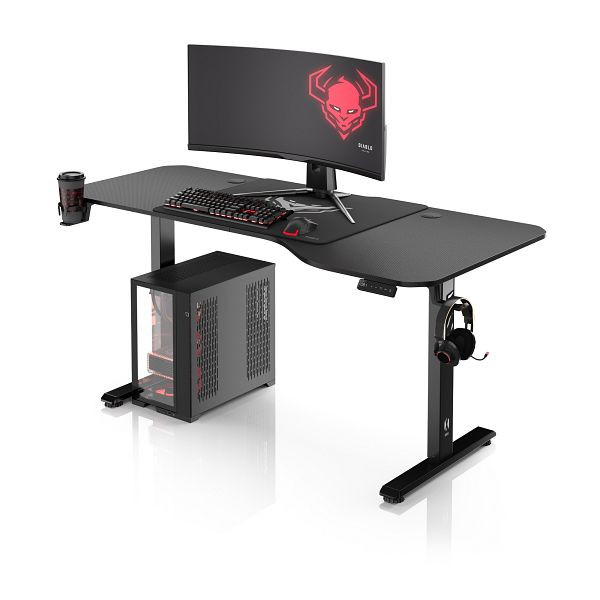 Diablo Chairs Höhenverstellbarer Schreibtisch Diablo X-Tensio 1600 Schwarz, 1711