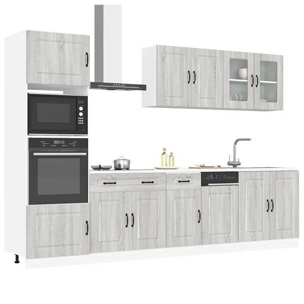 vidaXL 7-tlg. Küchenschrank-Set Kalmar Grau Sonoma Holzwerkstoff, 3314737
