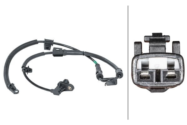 HELLA Sensor, Raddrehzahl, 12V, 2-polig, Kabel: 915mm, mit Halter, 6PU 012 679-861