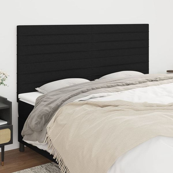 vidaXL Kopfteile 4 Stück Schwarz 90x5x78/88 cm Stoff, 3116488