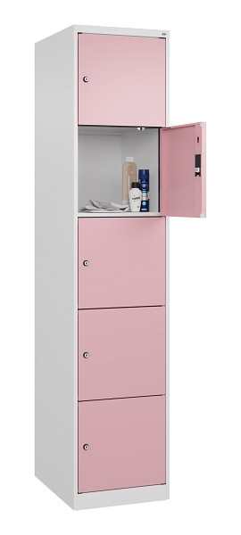 C+P Schließfachschrank Evolo PLUS, 5 Fächer, 1850x400x500mm, 9016/3015, 049000-125 S10018