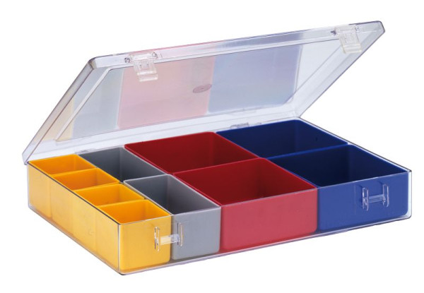 LA-KA-PE Sortimentskasten 4.01, Inhalt: 4 Stück 99x99x40 / 4 Stück 49x49x40 / 2 Stück 99x49x40, VE: 10 Stück, 12000 01 10