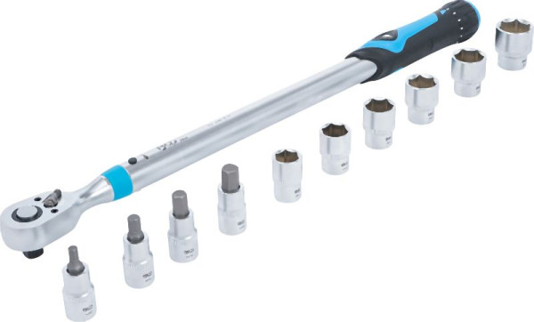 BGS Drehmomentschlüssel-Satz, Abtrieb Innenvierkant 12,5 mm (1/2"), 40 - 200 Nm, 11-teilig, 2865