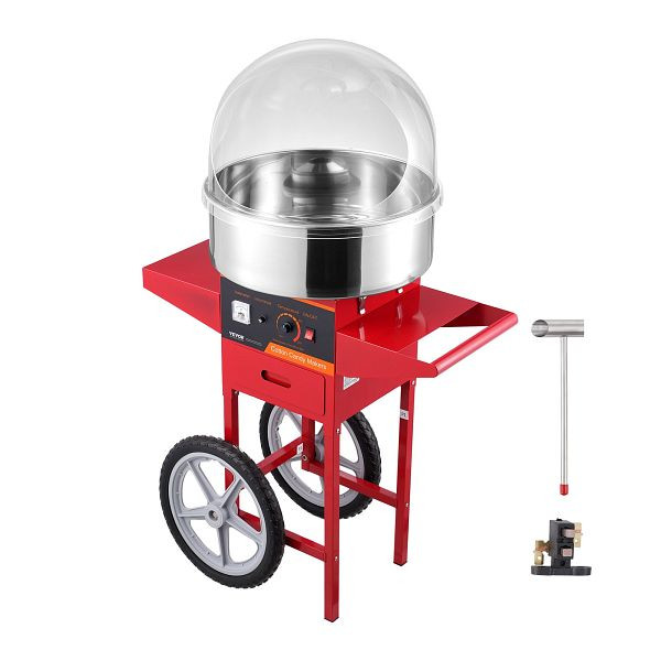 VEVOR Elektrische Zuckerwattemaschine mit Wagen, 1 kW, Rot, HCMHTJHSHGZMZHSZFV2