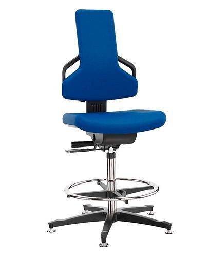 Dauphin Premium Arbeitsstuhl, Bezugsstoff blau, Bodengleiter, Fußring, 266919