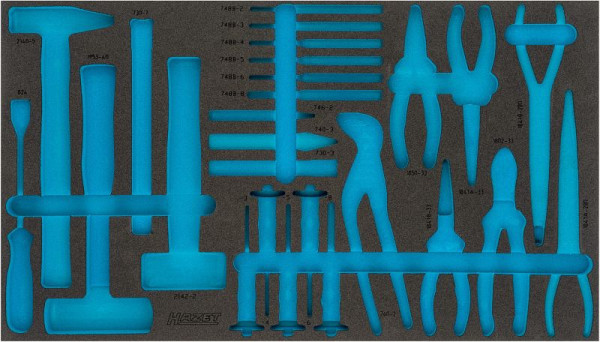 Hazet 2-Komponenten Weichschaum-Einlage, für 163-479/26 Abmessungen / Länge: 691 mm x 392 mm Ordnungssystem Größe: 4/3+ (691 x 392 mm), 163-479L