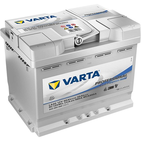 VARTA LA60 Professional AGM Wohnmobil-Batterie 12V 60Ah, 840060068