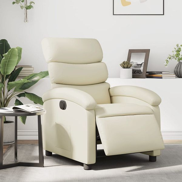 vidaXL Relaxsessel Elektrisch Creme Kunstleder, 3204027