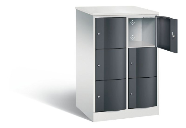 C+P XL-Schließfachschrank Resisto, H1255xB772xT640mm, Farbe: Lichtgrau / Schwarzgrau, 8573-273 S10131