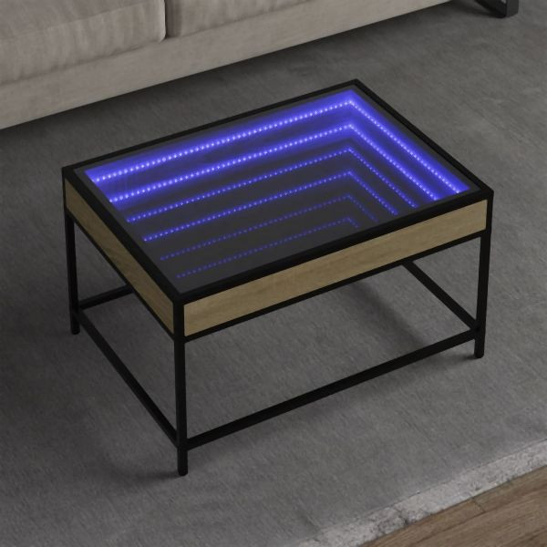 vidaXL Couchtisch mit Infinity-LED Sonoma-Eiche 70x50x41 cm, 847683