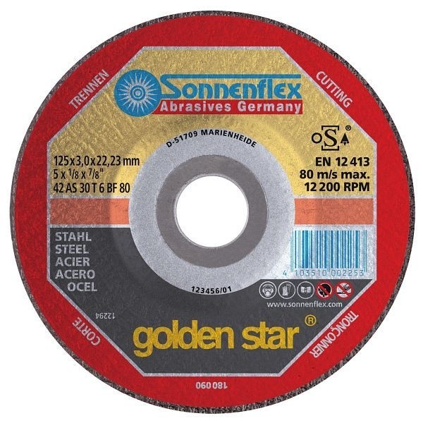 Guss 1x 180 x 2,0 x 22,2 F41-R40  Sonnenflex Silverstar Trennscheibe für Stahl 