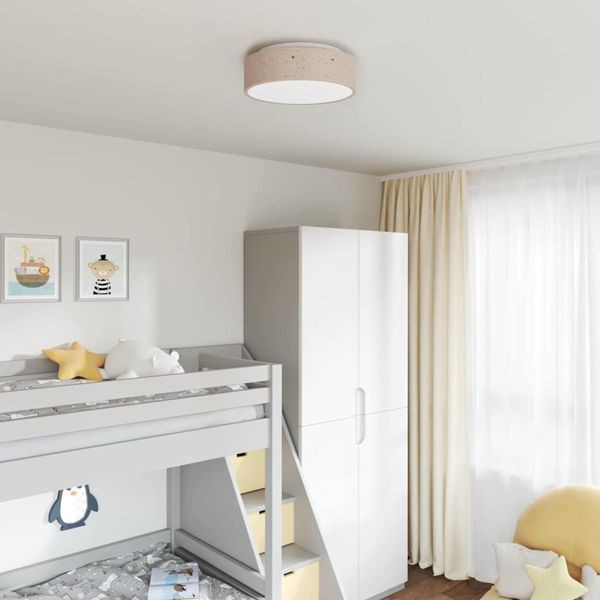 vidaXL Deckenlampe Taupe 38 x 13.5 cm Stoff, 42001217