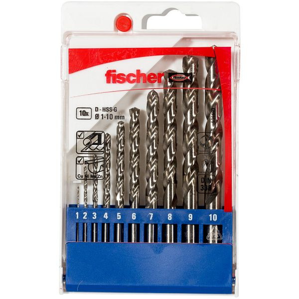 Fischer Metallbohrer-Set HSS-G 1 - 10 mm 10 Teile, 536603