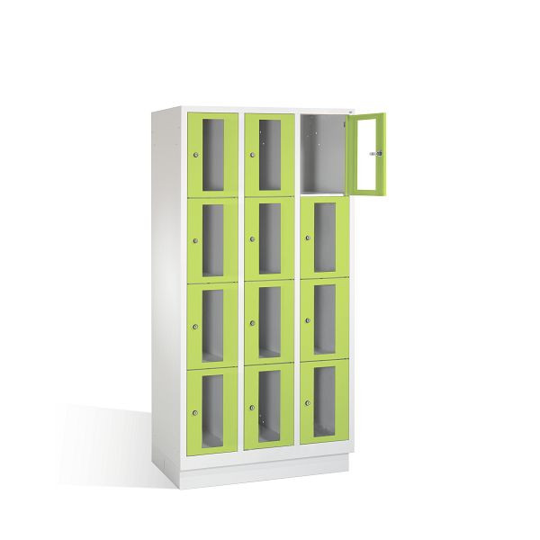 C+P Schließfachschrank Classic, H1800xB900xT500mm, Farbe: Lichtgrau / Viridingrün, 8020A304 S10007