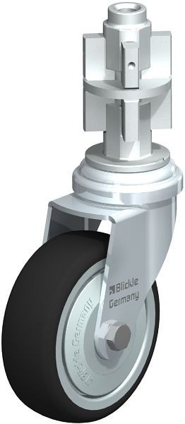 Blickle LRA-PATH 75K-FK-E05 Apparate-Lenkrolle mit Expander, Thermoplastisches Polyurethan, Grau, 848662