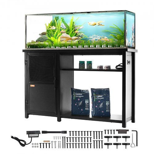 VEVOR Aquariumständer, 75 Gallonen, 132 x 50 x 82 cm aus Stahl und MDF, 284 kg Tragkraft, mit Lagerschrank & Integriertem Netzteil, GMZSZXZJMBXGEB568V2
