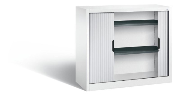 C+P Sideboard mit Rollladen Omnispace, H1030xB1200xT420mm, Farbe: Verkehrsweiß / Weißaluminium, Griffmulde, 2 OH, 3243-00 S10215