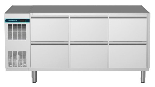 ALPENINOX Kühltisch, 3 Abteile CLM 700 3-7051, für GN 1/1, steckerfertig, Umluftkühlung, 402721070